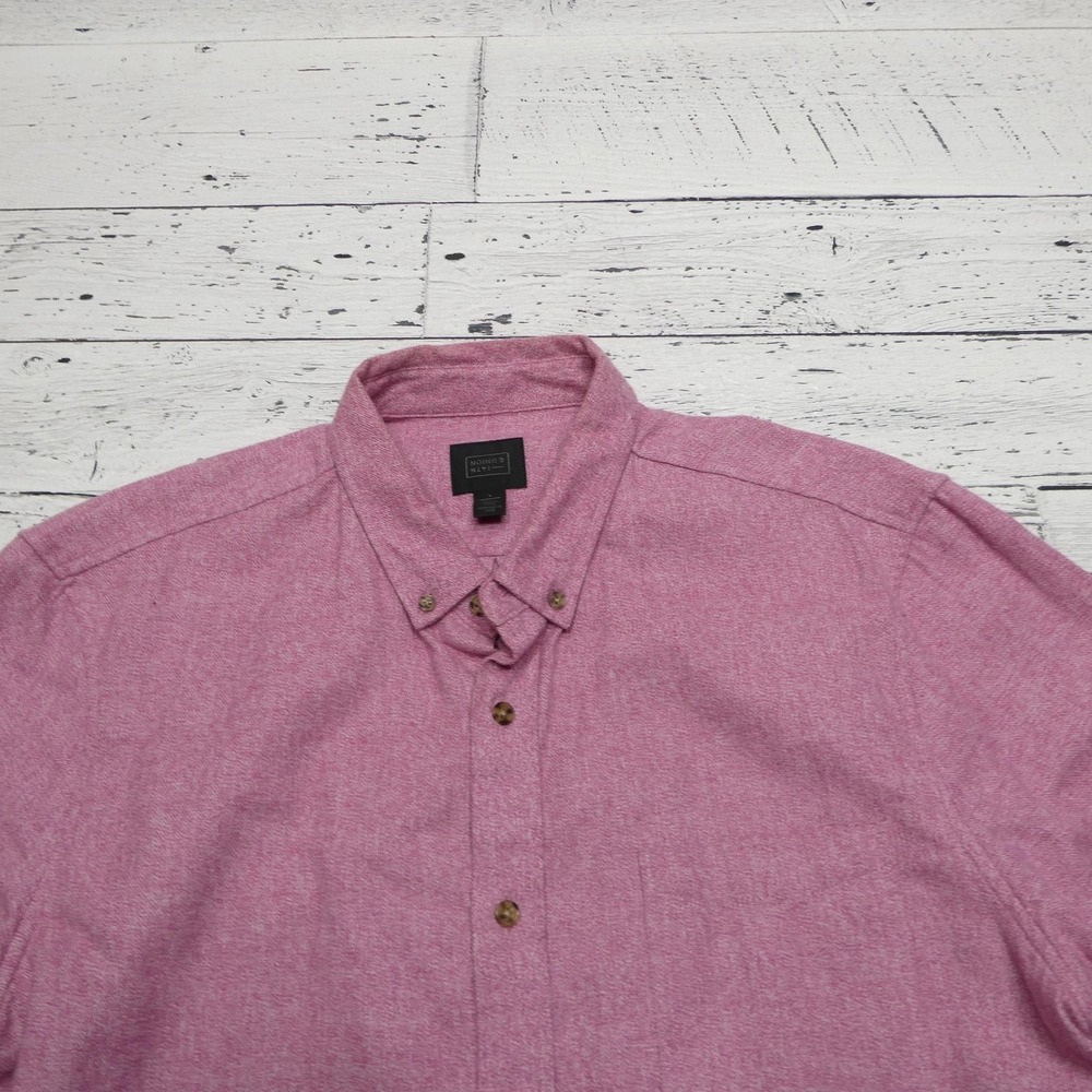 14th & Union Dress Shirt Mens Large Pink Gauze Cotton Button Down Long Sleeve - Picture 2 of 9